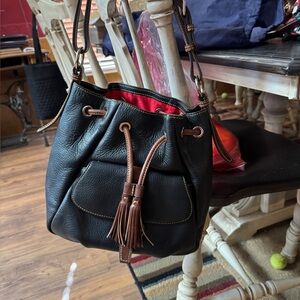 Dooney & Bourke Black and Brown Shoulder Bag